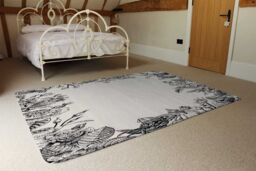 Benjamin Tate Design Hand Drawn Roses Designer Rug in Natural - Size: Large - thumbnail 3