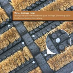 Nicoman Natural Coconut Coir Scraper Doormat in Brown - Size: 40 x 60 cm - thumbnail 3