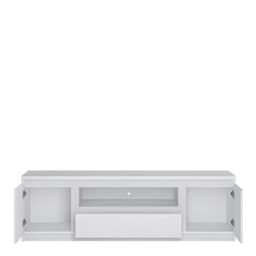Furniture To Go Fribo 2 Door 1 Drawer 166cm Wide TV Cabinet in White - thumbnail 2