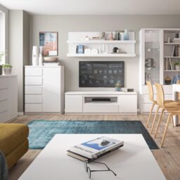 Furniture To Go Fribo 2 Door 1 Drawer 166cm Wide TV Cabinet in White - thumbnail 3
