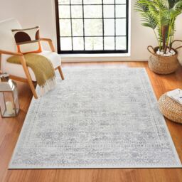 Livabliss Roma Vintage Grey Cream Blue Traditional Boho Rug - Size: 200 cm x 275 cm - thumbnail 9