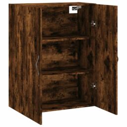 Berkfield Home Wall Mounted Cabinet Smoked Oak 69.5x34x90 cm Engineered Wood in Brown - thumbnail 6