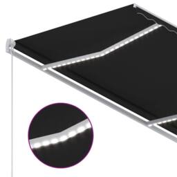 Berkfield Home Manual Retractable Awning with LED 350x250 cm Anthracite - thumbnail 5