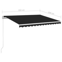Berkfield Home Manual Retractable Awning with LED 350x250 cm Anthracite - thumbnail 7