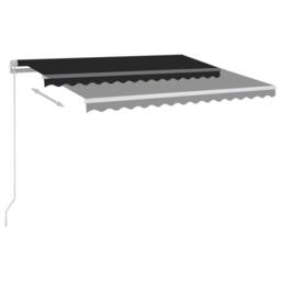 Berkfield Home Manual Retractable Awning with LED 350x250 cm Anthracite - thumbnail 4