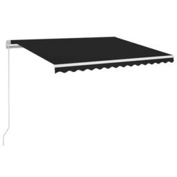 Berkfield Home Manual Retractable Awning with LED 350x250 cm Anthracite - thumbnail 2