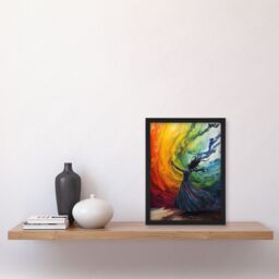 Artery8 Rainbow Rhapsody Dance Colourful Conceptual Art Framed Art Print - Size: A4 - thumbnail 4