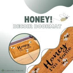 Marco Paul Tan Coir Bumblebee Slogan Welcome Nonslip Doormat 75x45cm in Beige - Size: Medium - thumbnail 4