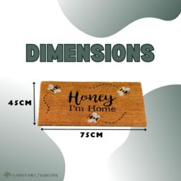 Marco Paul Tan Coir Bumblebee Slogan Welcome Nonslip Doormat 75x45cm in Beige - Size: Medium - thumbnail 2