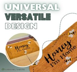 Marco Paul Tan Coir Bumblebee Slogan Welcome Nonslip Doormat 75x45cm in Beige - Size: Medium - thumbnail 5