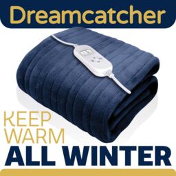 Dreamcatcher Deluxe Electric Throw Heated Double Over Blanket Soft Fleece Timer in Navy - thumbnail 7