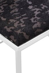 Orsina Modern Black Velvet & Steel Chair, Plush Velvet Upholstered Armchair For Reading, Elegant Accent Chair in Silver - thumbnail 5