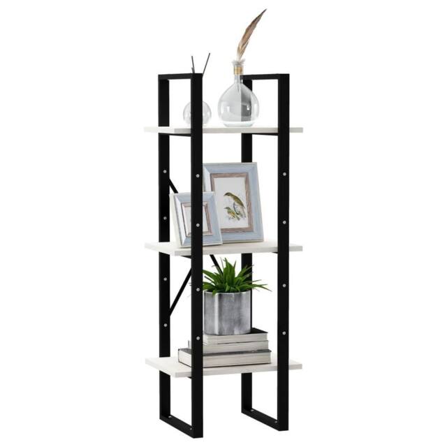 Berkfield Home Decorative 3-Tier Book Cabinet White 40x30x105 cm Solid Pinewood - Size: 40 x 30 x 105 cm - image 1