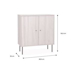 sweeek 83.5cm Storage Cabinet With Grooved Wooden-effect in Light Brown - thumbnail 5