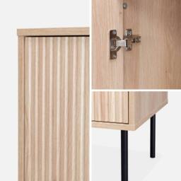 sweeek 83.5cm storage cabinet with grooved wooden-effect in Beige - thumbnail 8