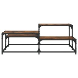 Berkfield Home Coffee Table Smoked Oak 107x107x40 cm Engineered Wood in Brown - Size: 107 x 107 x 40 cm - thumbnail 5