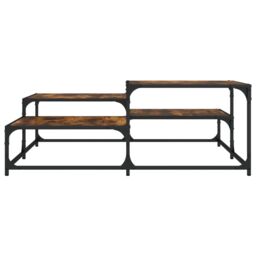 Berkfield Home Coffee Table Smoked Oak 107x107x40 cm Engineered Wood in Brown - Size: 107 x 107 x 40 cm - thumbnail 4