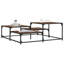 Berkfield Home Coffee Table Smoked Oak 107x107x40 cm Engineered Wood in Brown - Size: 107 x 107 x 40 cm - thumbnail 1