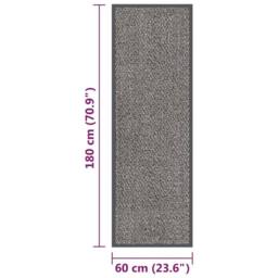 Berkfield Home Durable Doormat Tufted 60x180 cm Light Brown in Grey - thumbnail 5