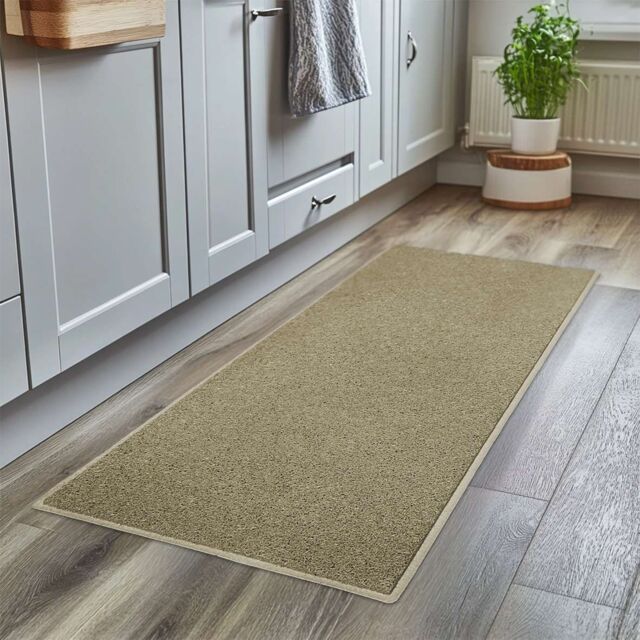 Nicoman PVC Spaghetti Coil Hallway Kitchen Entrance Area Non-Slip Runner Rug 150cm x 60cm in Beige - Size: 60 cm x 150 cm - image 1