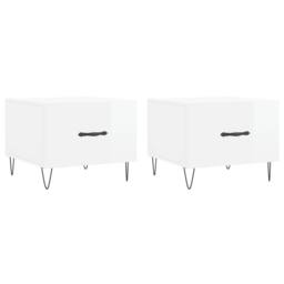 Berkfield Home Decorative Coffee Tables 2pcs High Gloss White 50x50x40 cm Engine - Size: 50 x 50 x 40 cm - thumbnail 3