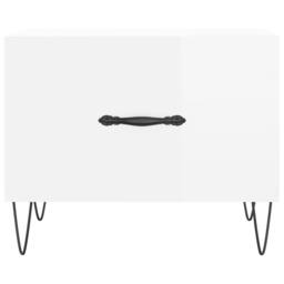Berkfield Home Decorative Coffee Tables 2pcs High Gloss White 50x50x40 cm Engine - Size: 50 x 50 x 40 cm - thumbnail 6