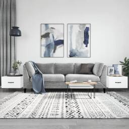 Berkfield Home Decorative Coffee Tables 2pcs High Gloss White 50x50x40 cm Engine - Size: 50 x 50 x 40 cm - thumbnail 2