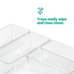Kelvenix Drawer Organiser Tray Set 9 Piece Clear Storage Boxes - Size: 500mm - thumbnail 4