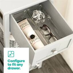 Kelvenix Drawer Organiser Tray Set 9 Piece Clear Storage Boxes - Size: 500mm - thumbnail 3
