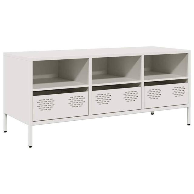 Berkfield Home TV Cabinet White 101.5x39x43.5 cm Cold-rolled Steel - image 1