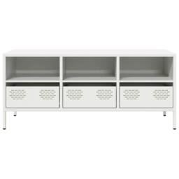 Berkfield Home TV Cabinet White 101.5x39x43.5 cm Cold-rolled Steel - thumbnail 4
