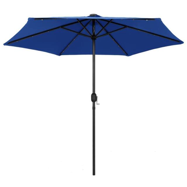 Berkfield Home Parasol with LED Lights & Aluminium Pole 270 cm Azure Blue - image 1