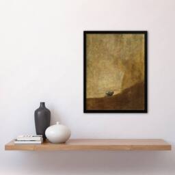 Artery8 Francisco Goya Le Chien The Dog Oil Painting Framed Art Picture Print in Brown - Size: A4 - thumbnail 2