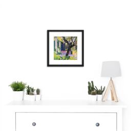 Artery8 Giacometti Garden San Domenico Symbolist Painting 8X8 Inch Square Wooden Framed Wall Art Print Picture with Mount in Black - thumbnail 2