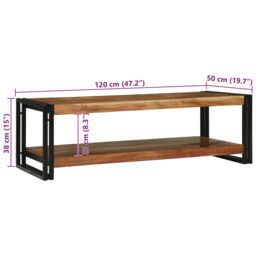 Berkfield Home Coffee Table 120x50x38 cm Solid Wood Acacia in Brown - Size: 120 x 50 x 38 cm - thumbnail 9