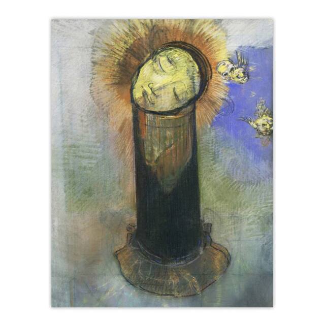"Artery8 Head of John the Baptist on Pillar Redon Vintage Wall Art Print Poster - Size: W24"" x H32""" - image 1