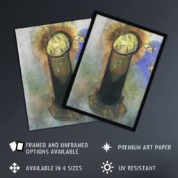 "Artery8 Head of John the Baptist on Pillar Redon Vintage Wall Art Print Poster - Size: W24"" x H32""" - thumbnail 2