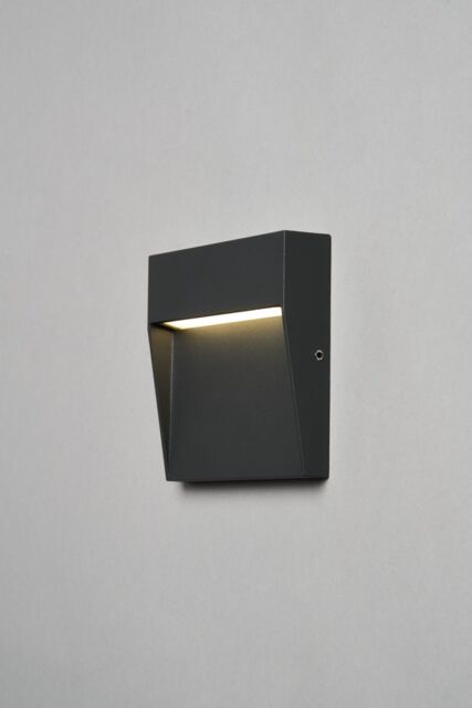 BHS Lighting Zak 10cm Square Outdoor Wall Light in Dark Grey - image 1
