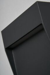 BHS Lighting Zak 10cm Square Outdoor Wall Light in Dark Grey - thumbnail 3