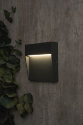 BHS Lighting Zak 10cm Square Outdoor Wall Light in Dark Grey - thumbnail 4