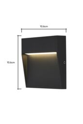 BHS Lighting Zak 10cm Square Outdoor Wall Light in Dark Grey - thumbnail 5