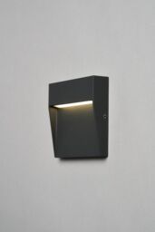BHS Lighting Zak 10cm Square Outdoor Wall Light in Dark Grey - thumbnail 1