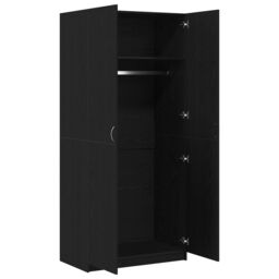 Berkfield Home Wardrobe Black Oak Engineered wood 90x52x200 Wardrobe - thumbnail 5