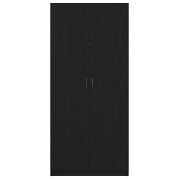 Berkfield Home Wardrobe Black Oak Engineered wood 90x52x200 Wardrobe - thumbnail 7