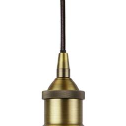 SE Home Burgundy Red Small Trinity Metal Pendant Light - Matt Antique Brass - thumbnail 2