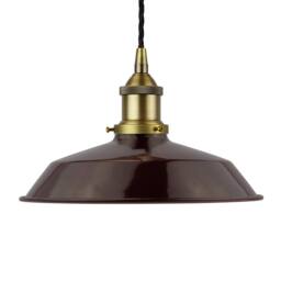 SE Home Burgundy Red Small Trinity Metal Pendant Light - Matt Antique Brass - thumbnail 1