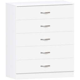 Home Discount Vida Designs Riano 5 Drawer Chest Of Drawers Storage in White - thumbnail 2