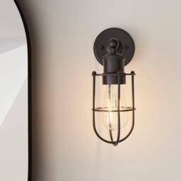 Netlighting 'TREVISO' Non Dimmable Stylish Contemporary Metal Bathroom Wall Lamp in Black - thumbnail 3