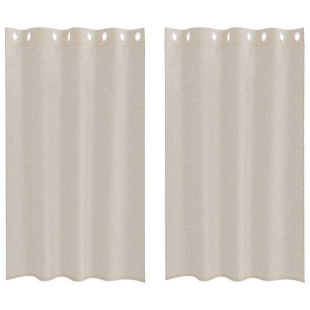 Berkfield Home Curtains with Curtains 2 pcs Sand 140 x 175 cm Polyester in Beige - image 1