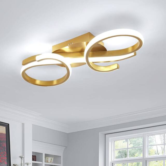 Goeco Modern LED Ceiling Light, 36W, for Bedroom Kitchen Living Room, 6500K in Gold - image 1